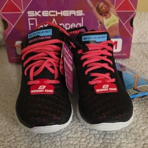 Skechers Black and Pink Athletic Shoes